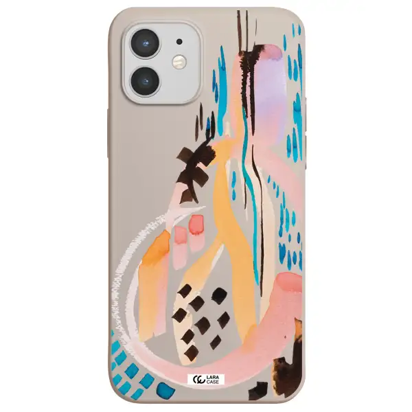 Watercolor Brush Paint Apple iPhone 12 Silicone Stone Case