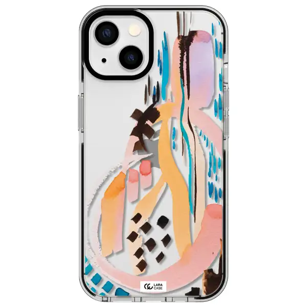 Watercolor Brush Paint Apple iPhone 13 impact black border Case