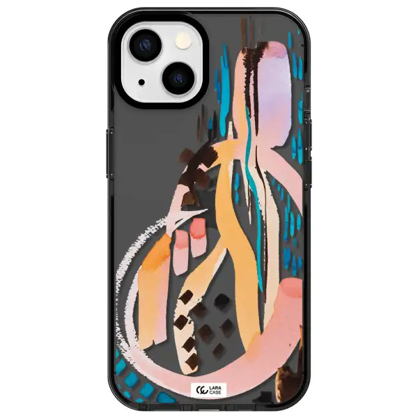 Watercolor Brush Paint Apple iPhone 13 impact Smoke Black Case