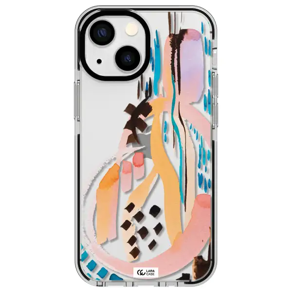 Watercolor Brush Paint Apple iPhone 13 mini impact black border Case