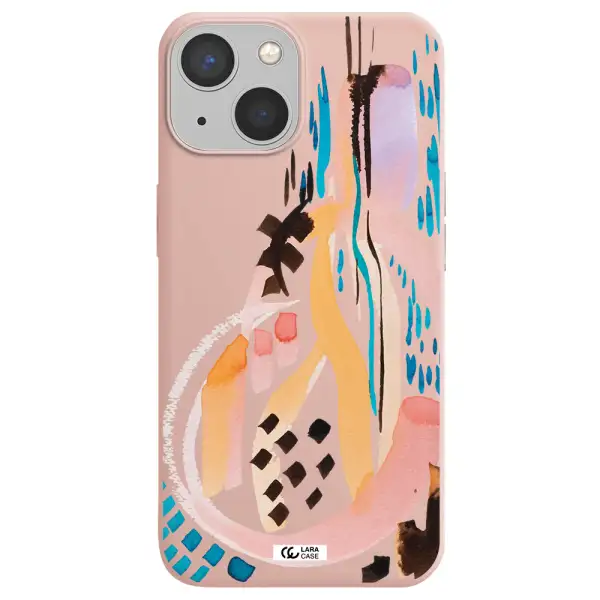 Watercolor Brush Paint Apple iPhone 13 mini Silicone pastel pink Case
