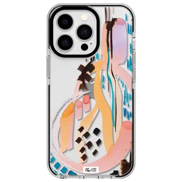 Watercolor Brush Paint Apple iPhone 13 Pro impact black border Case