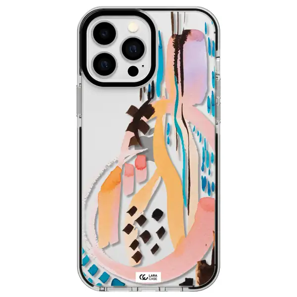 Watercolor Brush Paint Apple iPhone 13 Pro Max impact black border Case