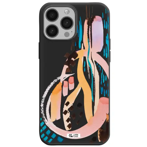 Watercolor Brush Paint Apple iPhone 13 Pro Silicone black Case