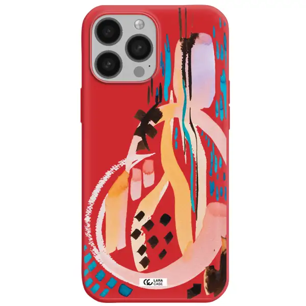 Watercolor Brush Paint Apple iPhone 13 Pro Silicone Imperial Red Case