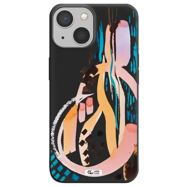Watercolor Brush Paint Apple iPhone 13 Silicone black Case