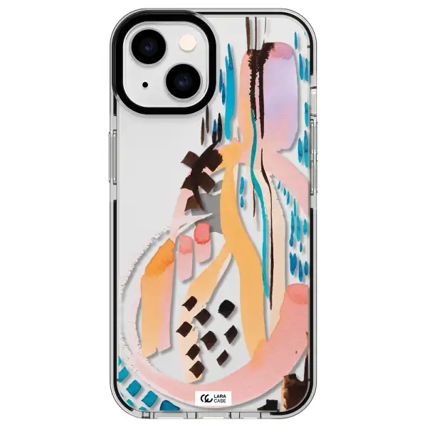 Watercolor Brush Paint Apple iPhone 14 impact black border Case