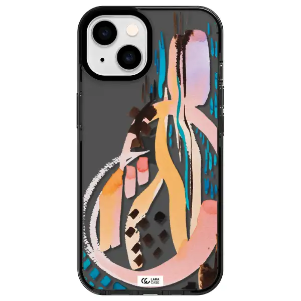 Watercolor Brush Paint Apple iPhone 14 impact Smoke Black Case