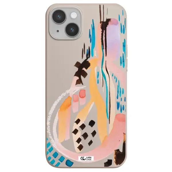 Watercolor Brush Paint Apple iPhone 14 plus Silicone Stone Case