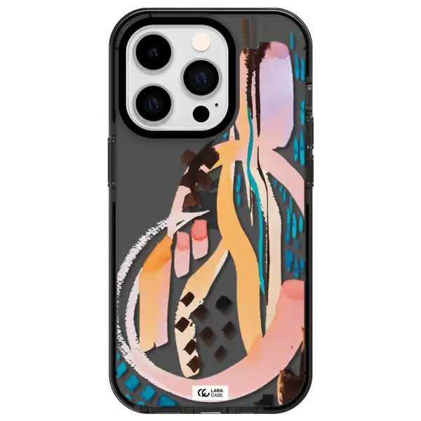 Watercolor Brush Paint Apple iPhone 14 pro impact Smoke Black Case
