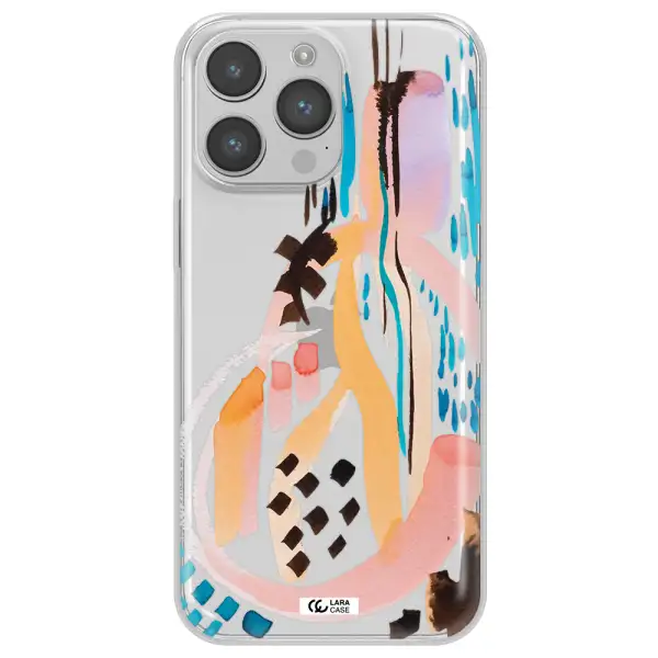Watercolor Brush Paint Apple iPhone 14 pro max Clear TPU Case
