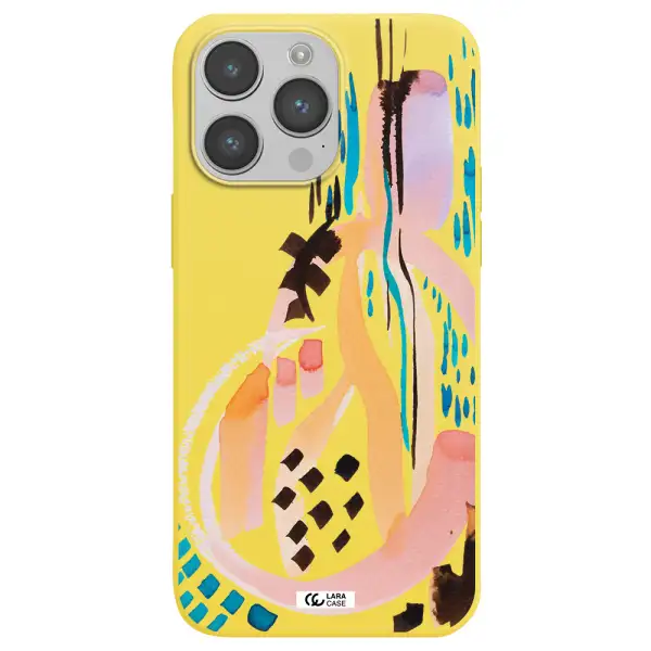 Watercolor Brush Paint Apple iPhone 14 pro max Silicone canary yellow Case