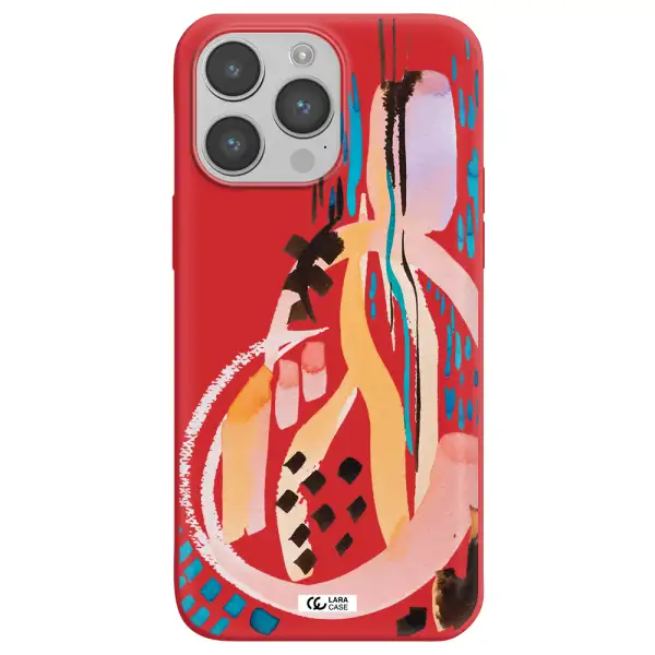 Watercolor Brush Paint Apple iPhone 14 pro Silicone Imperial Red Case