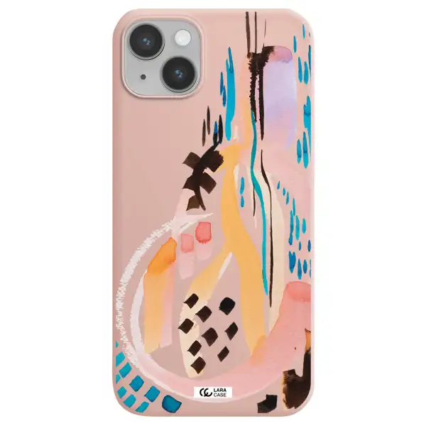 Watercolor Brush Paint Apple iPhone 14 Silicone pastel pink Case