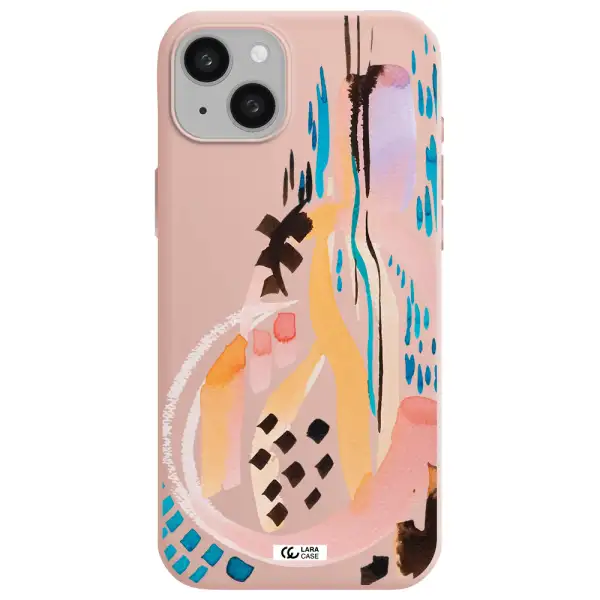 Watercolor Brush Paint Apple iphone 15 plus Silicone pastel pink Case