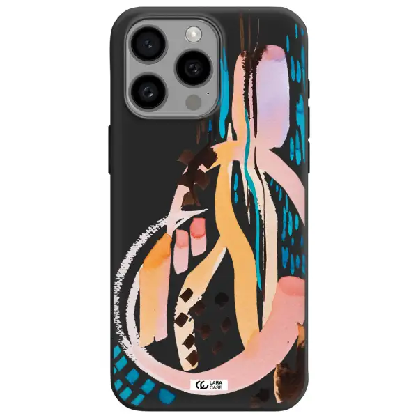 Watercolor Brush Paint Apple Iphone 15 Pro max Silicone black Case