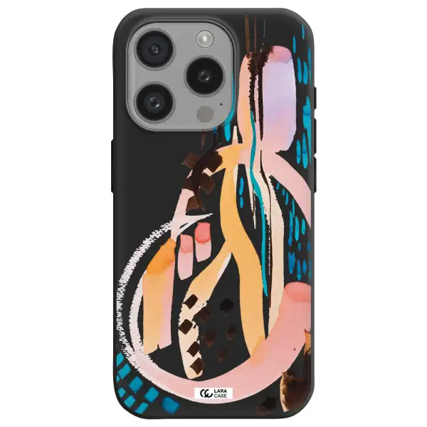 Watercolor Brush Paint Apple Iphone 15 Pro Silicone Black Case