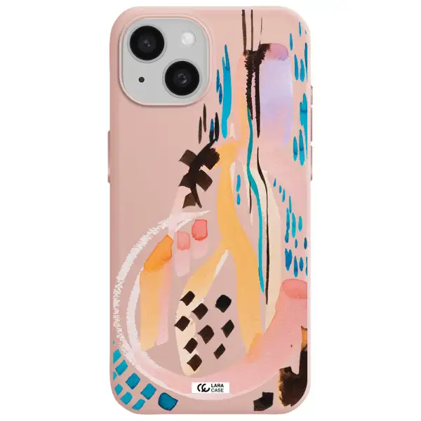 Watercolor Brush Paint Apple Iphone 15 Silicone Pastel Pink Case