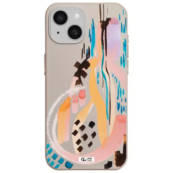 Watercolor Brush Paint Apple iPhone 15 Silicone Stone Case