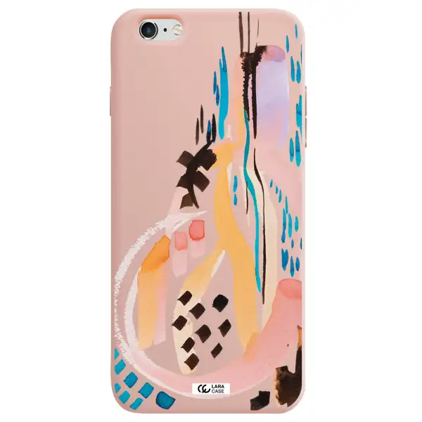 Watercolor Brush Paint Apple iPhone 6 plus Silicone pastel pink Case