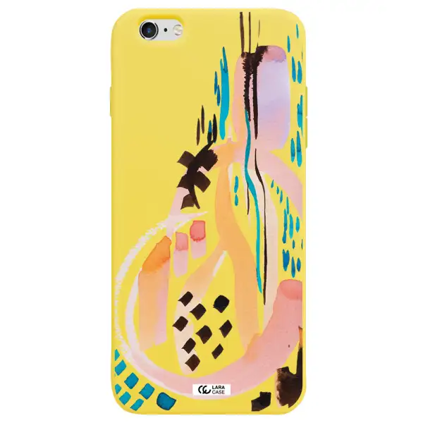 Watercolor Brush Paint Apple iPhone 6 s plus Silicone canary yellow Case