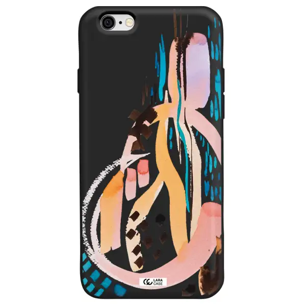 Watercolor Brush Paint Apple iPhone 6 Silicone black Case