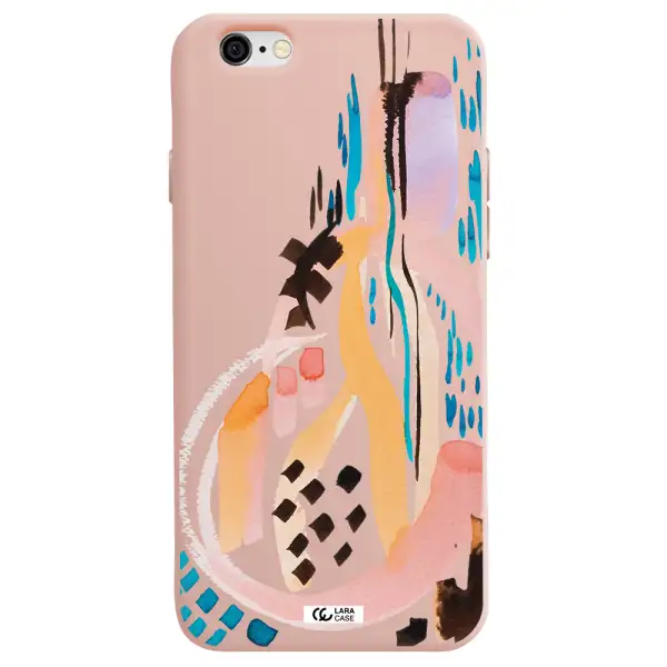 Watercolor Brush Paint Apple iPhone 6 Silicone pastel pink Case