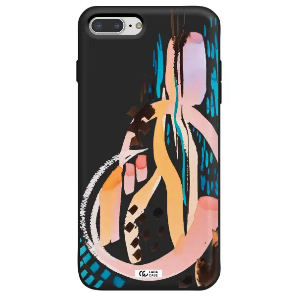 Watercolor Brush Paint Apple iPhone 7 plus Silicone black Case