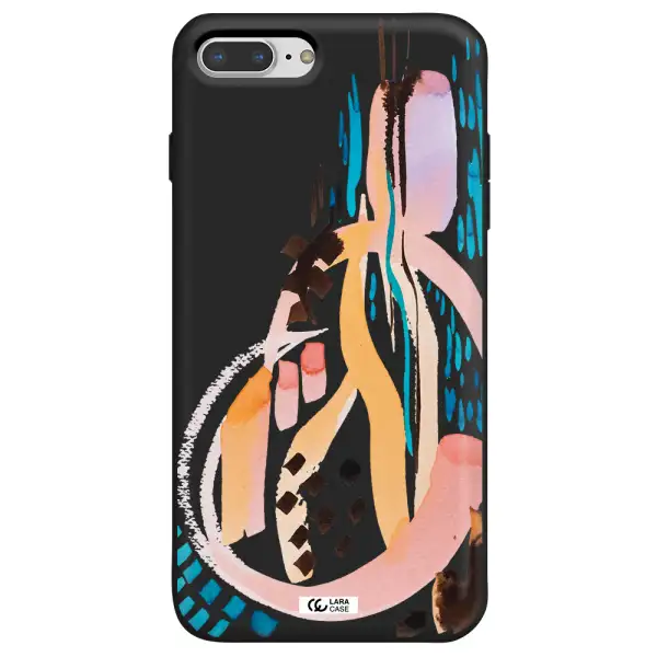 Watercolor Brush Paint Apple iPhone 8 plus Silicone black Case