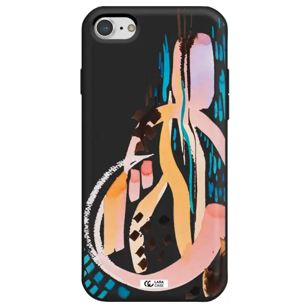 Watercolor Brush Paint Apple iPhone 8 Silicone black Case