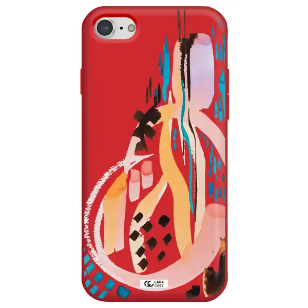 Watercolor Brush Paint Apple iPhone 8 Silicone Imperial Red Case