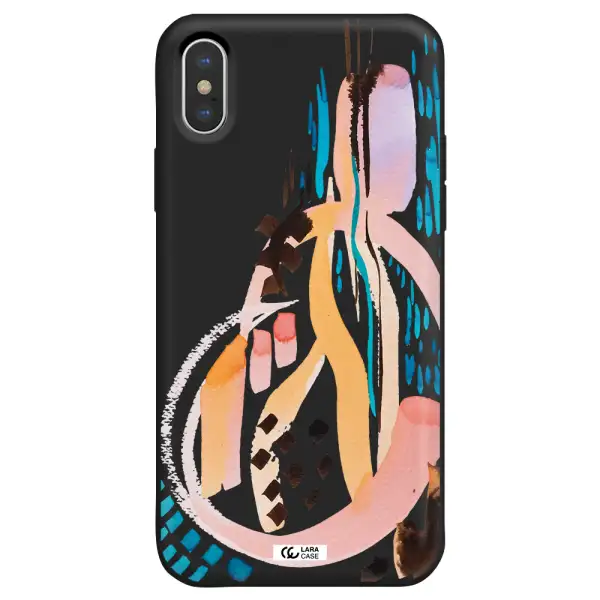 Watercolor Brush Paint Apple iPhone X Silicone black Case