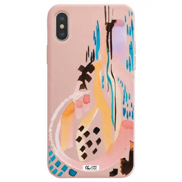 Watercolor Brush Paint Apple iPhone X Silicone pastel pink Case