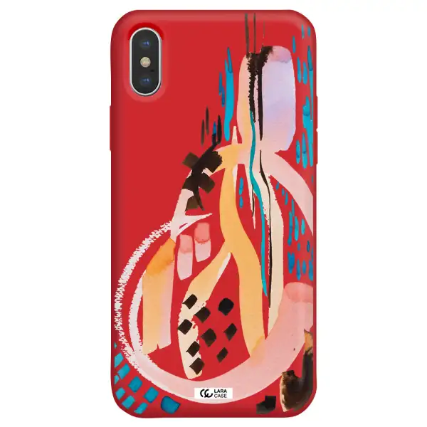 Watercolor Brush Paint Apple iPhone XS Silicone Imperial Red Case