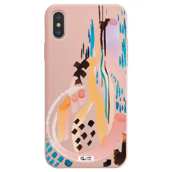 Watercolor Brush Paint Apple iPhone XS Silicone pastel pink Case
