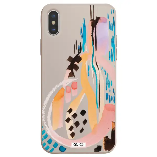 Watercolor Brush Paint Apple iPhone XS Silicone Stone Case