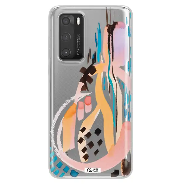 Watercolor Brush Paint Huawei P40 Clear TPU Case