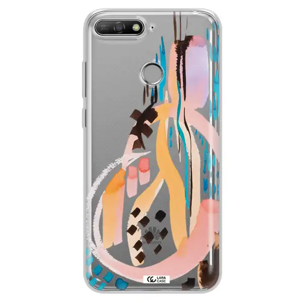 Watercolor Brush Paint Huawei Y6 Prime 2018 Clear TPU Case