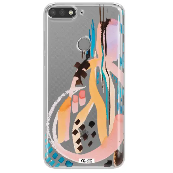 Watercolor Brush Paint Huawei Y7 Prime 2018 Clear TPU Case