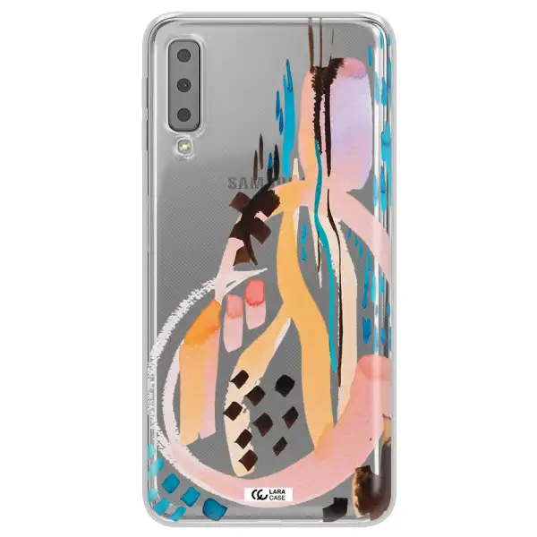 Watercolor Brush Paint Samsung A7 2018 Clear TPU Case