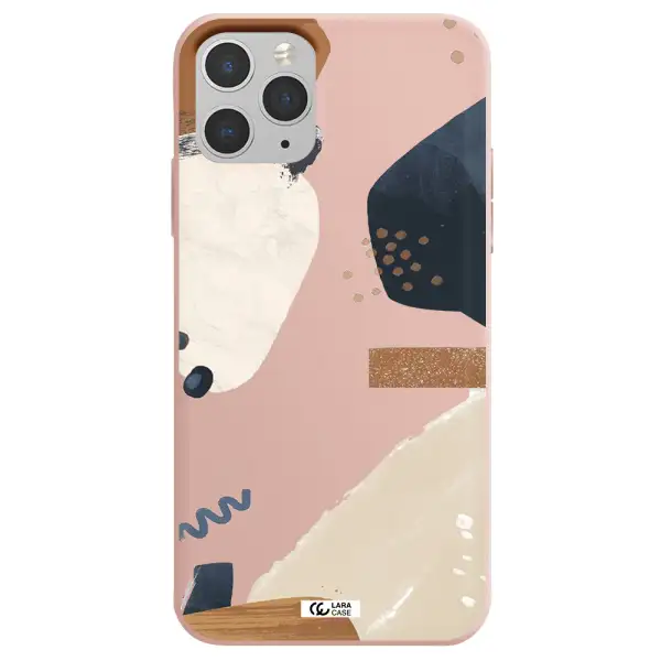 Abstract Design Apple iPhone 11 pro max Silicone pastel pink Case