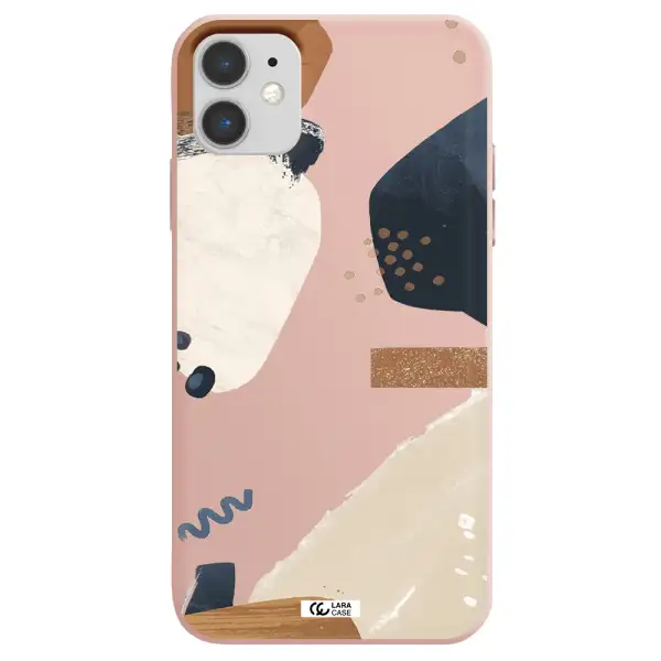 Abstract Design Apple iPhone 11 Silicone pastel pink Case
