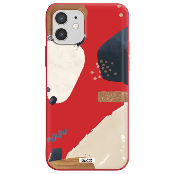 Abstract Design Apple iPhone 12 mini Silicone Imperial Red Case