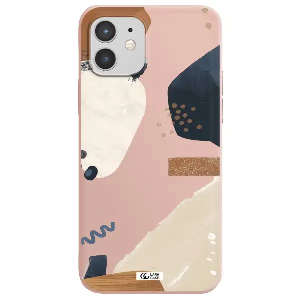 Abstract Design Apple iPhone 12 mini Silicone pastel pink Case