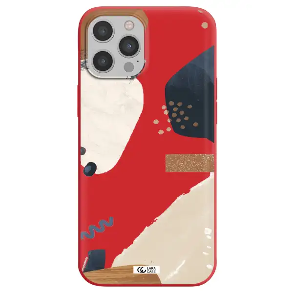 Abstract Design Apple iPhone 12 pro max Silicone Imperial Red Case