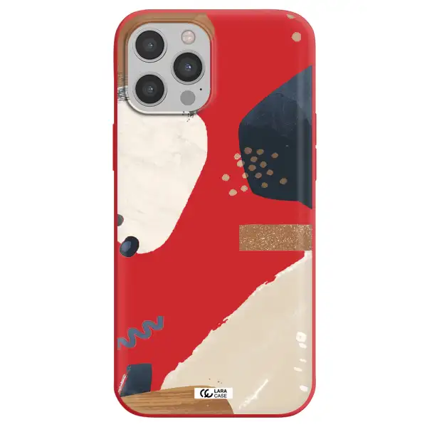 Abstract Design Apple iPhone 12 pro Silicone Imperial Red Case