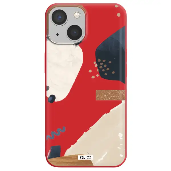 Abstract Design Apple iPhone 13 mini Silicone Imperial Red Case