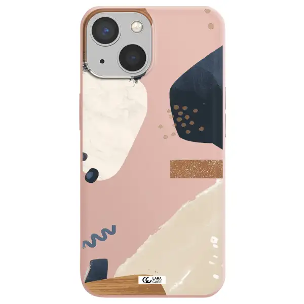 Abstract Design Apple iPhone 13 mini Silicone pastel pink Case