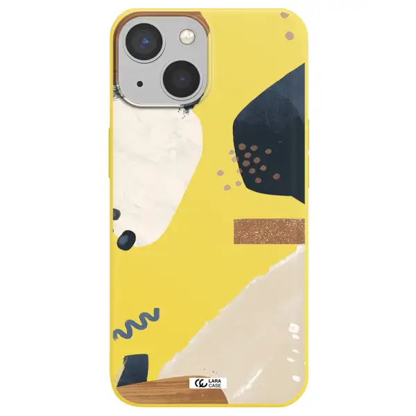 Abstract Design Apple iPhone 13 Silicone canary yellow Case