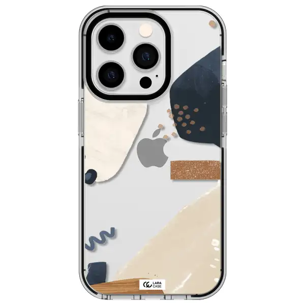 Abstract Design Apple iPhone 14 pro impact black border Case
